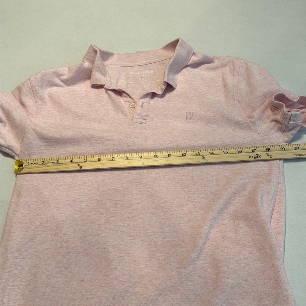 Banana Republic Men's BUNDLE of 2 Pique Cotton Polo Maroon and Pink Size M